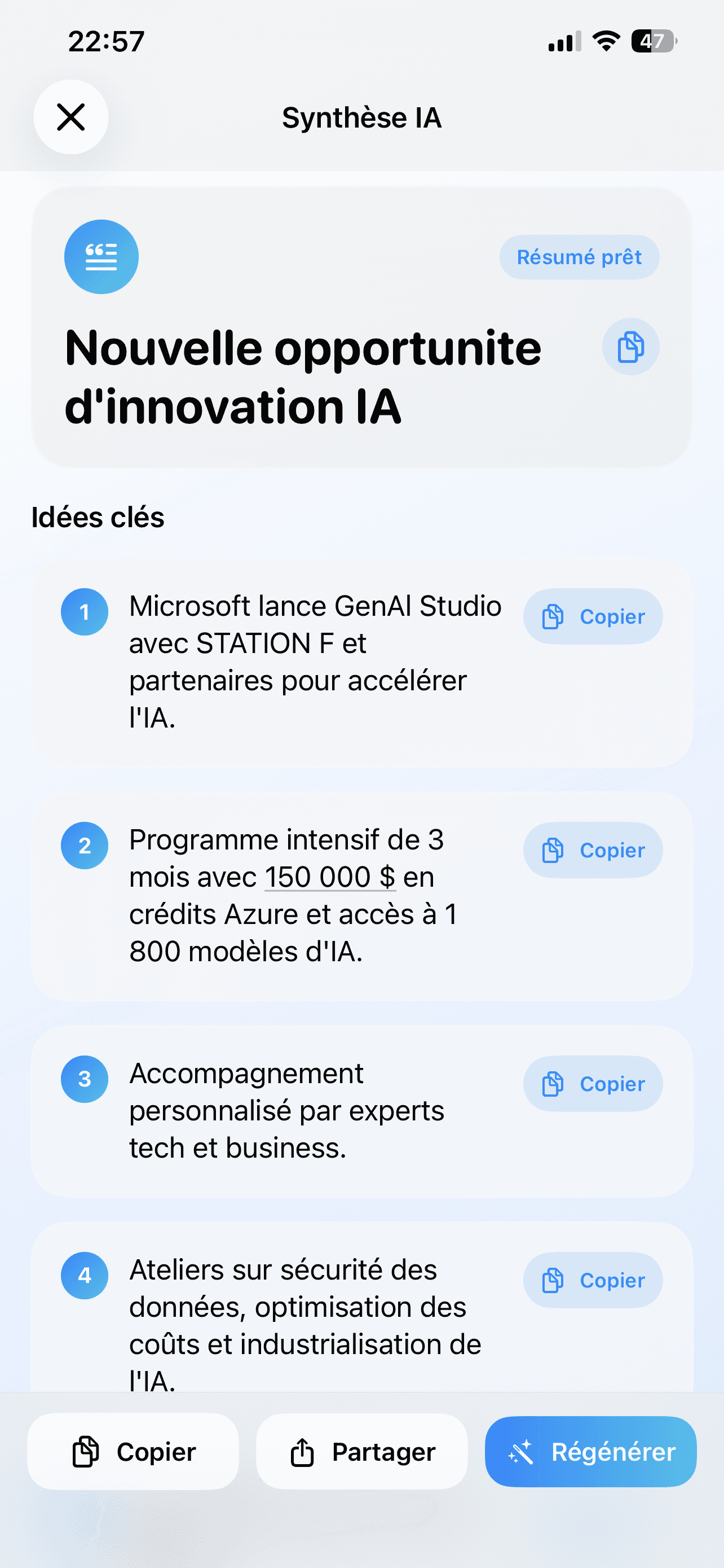 App screenshot Collections